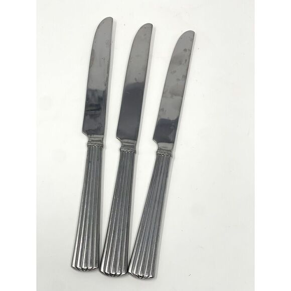 Reed & Barton TRINITY HALL Stainless Glossy Place Dinner Knives 9 5/8” Set Of 3 - Picture 1 of 5